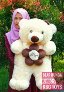Grosir Boneka Teddy Bear Bunga Krem