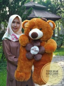 Grosir Boneka Teddy Bear Bunga coklat