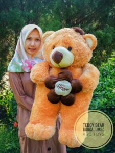 Grosir Boneka Teddy Bear Bunga gold