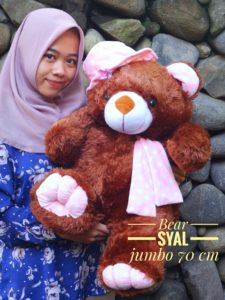 grosir-boneka-teddy-bear-syal-jumbo-coklat