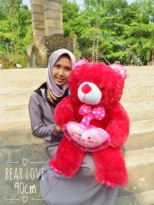 Grosir-Boneka-Teddy-Bear-Print-Love-XL-Merah