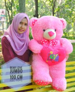 Boneka Teddy Bear Jumbo Love Printing