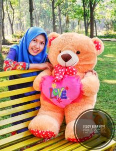 Boneka Teddy Bear Love Printing Jumbo