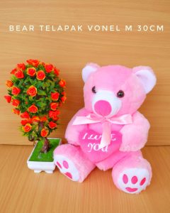 GROSIR-BONEKA-TEDDY-BEAR-TELAPAK-VONEL-M-WARNA-PINK