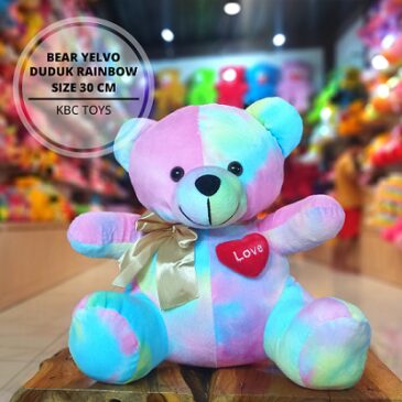 Boneka Teddy Bear Yelvo Duduk Rainbow – KBC TOYS